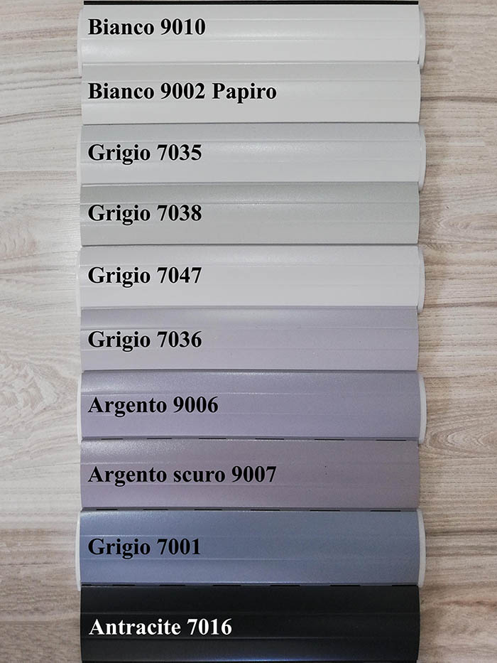 Tapparelle alluminio tonalità Bianco, Grigio, Argento, Antracite