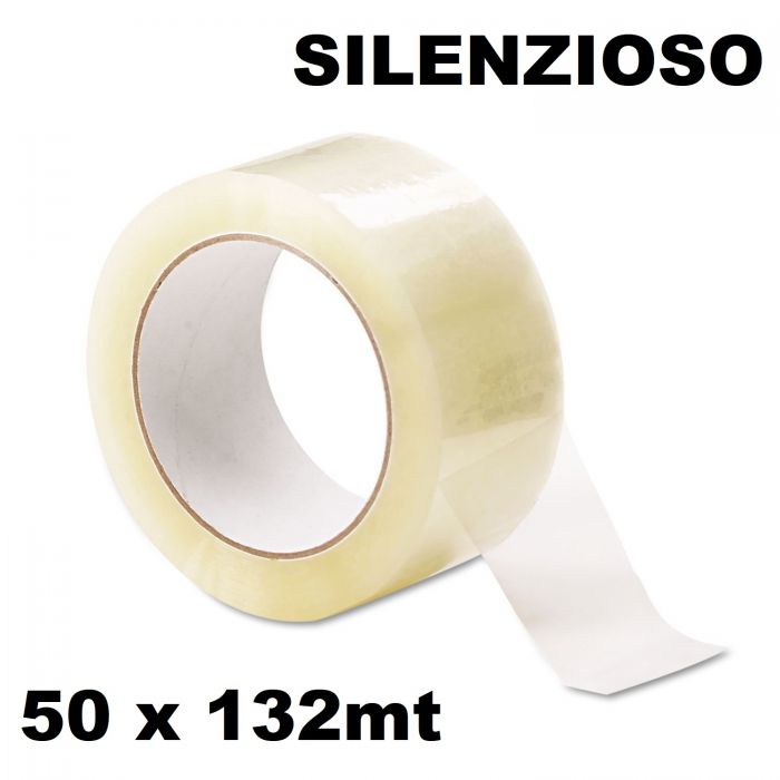 Nastro adesivo trasparente per imballaggi - Silenzioso 50x132mt