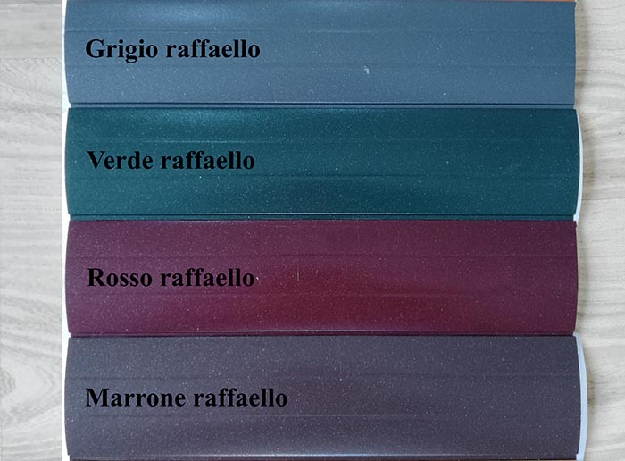 Tapparelle alluminio Rosso raffaello, Verde raffaello, Grigio raffaello, Marrone raffaello